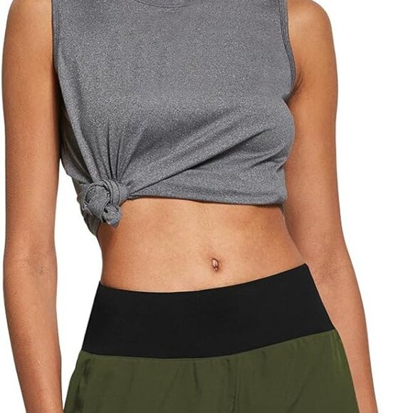 New Women's 5" Workout Shorts Army Green Large - Picture 5 of 6